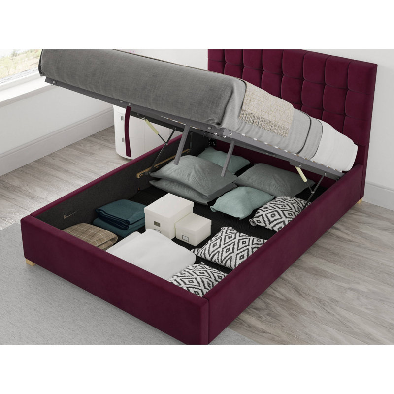 Chevalier Upholstered Ottoman Storage Bed, Super King (6'), Berry