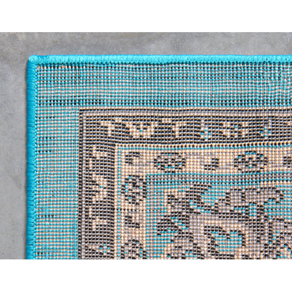 Charlton Home® Hanan Performance Turquoise Rug & Reviews | Wayfair