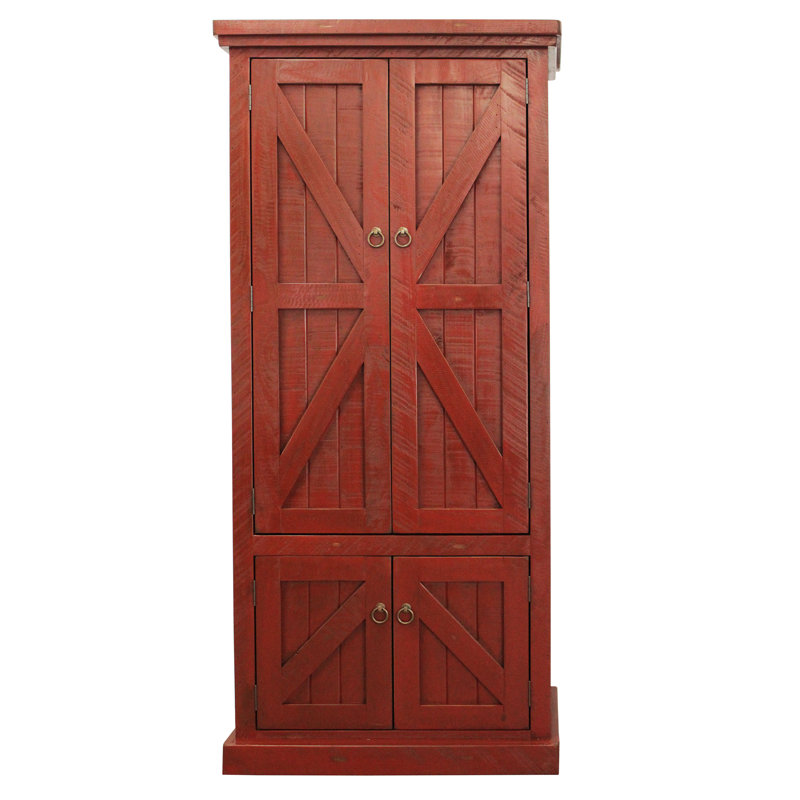 Armoire garde-manger 75 po Zimmerman, Rouge rustique