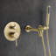 Solid Brass Wall Mounted Tub Filler Faucet with Handheld Shower, 2 Handle Modern Bathtub Faucet Set-98981536
