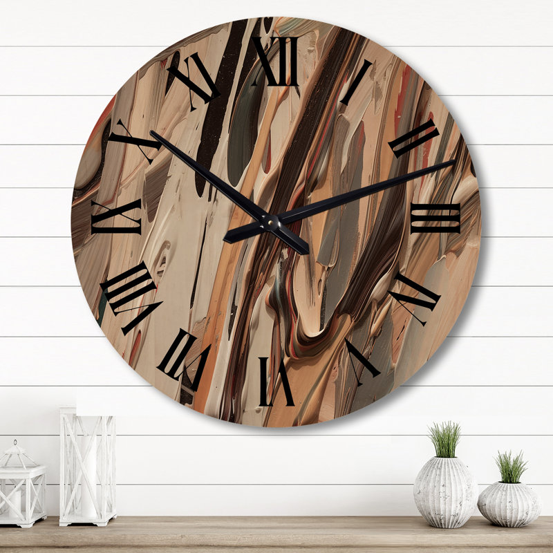 Horloge murale en bois massif Alyis, Grand