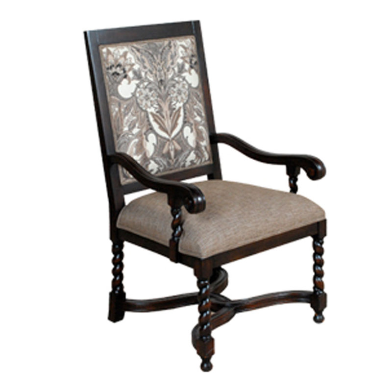 Fauteuil Bella Bobbin Twister Chairs, Polyester damassé gris, Noir, Non