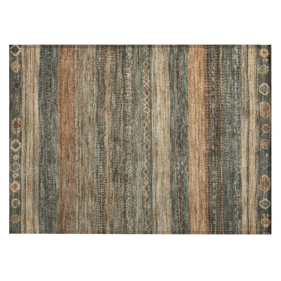 Machine Washable Indoor/Outdoor Xhevrie Fern Rug