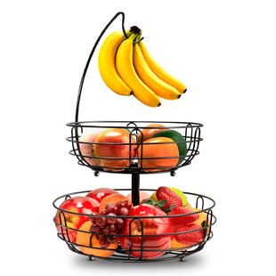 Wall Sticky for Hanging for Painted Walls Fruit Stand 3 Tier with Banana Hook Outdoor Kitchen Cart with Wheels and Stainless Steel Top Hooks for Home