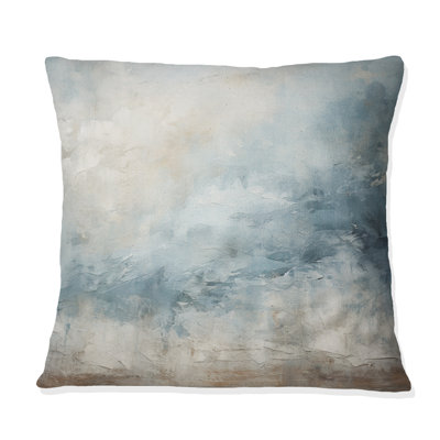 Coussin Beige bleu océan tempête I - formes abstraites imprimées