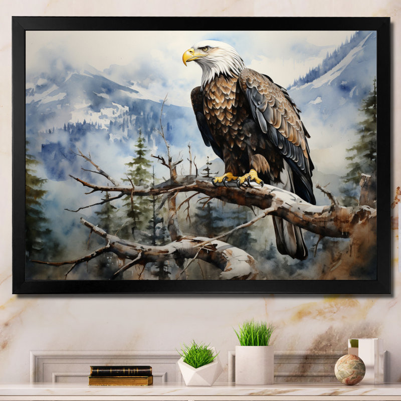 Western Canyon Eagle Echoes I - reproduction sur toile, Cadre simple noir, H 30 po x l 40 po x P 1,5 po