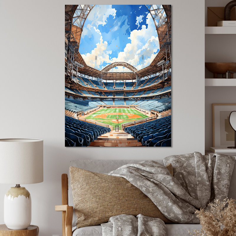 «Abstract Baseball Stadium I - Cityscapes», art mural sur toile, H 44 po x l 34 po x P 1,5 po, Toile tendue