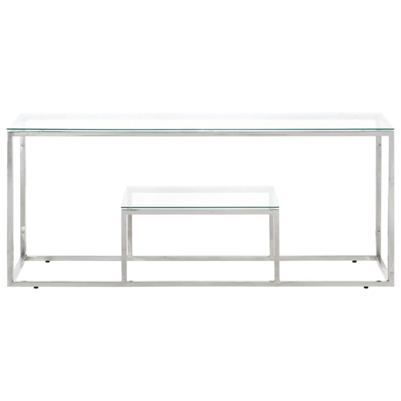 Table basse simple avec rangement Lorrena, Harwich, Silver