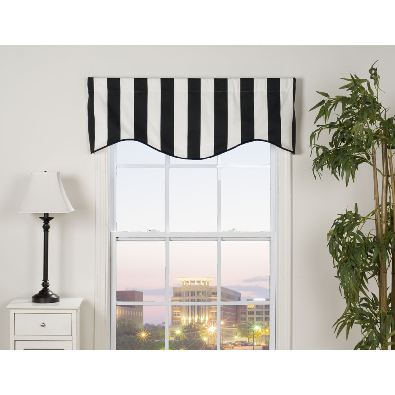 Streicher Cotton Striped Scalloped Window Valance