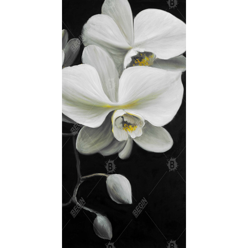 White orchids - 15.75"x31.50" Desk mat