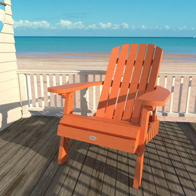 Middendorf Folding and Reclining Adirondack Chair, Orange