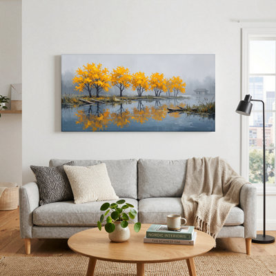 Automne, réflexion sur toile, ensemble de 1 reproduction d'art sur toile