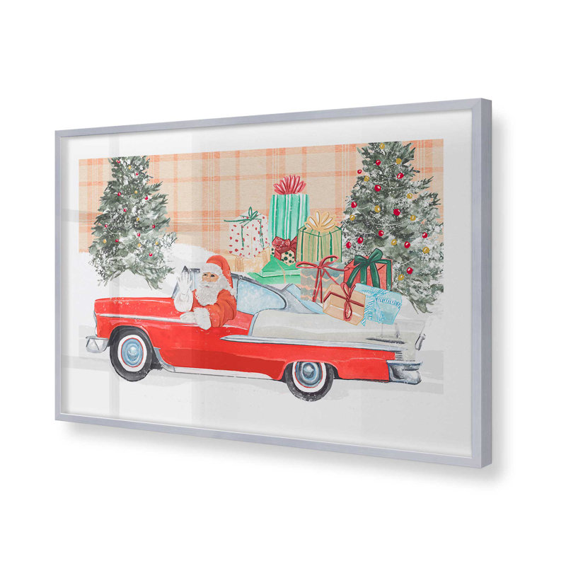 Imprimé convertible du père Noël, Cadre en chrome poli, H 9,25 po x l 11,25 po