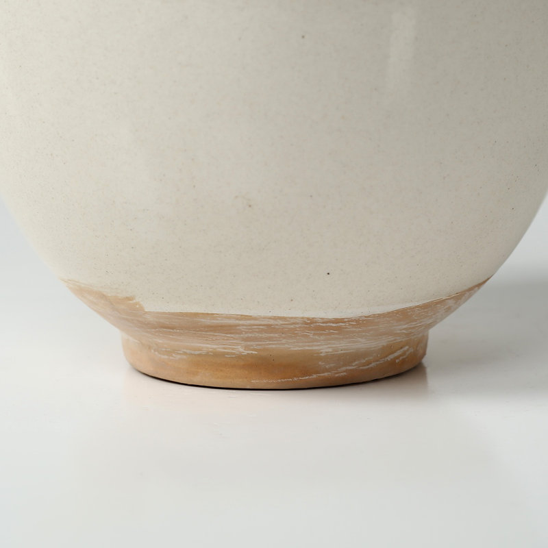 Env. Vase rond en céramique 8 "de haut avec petite ouverture