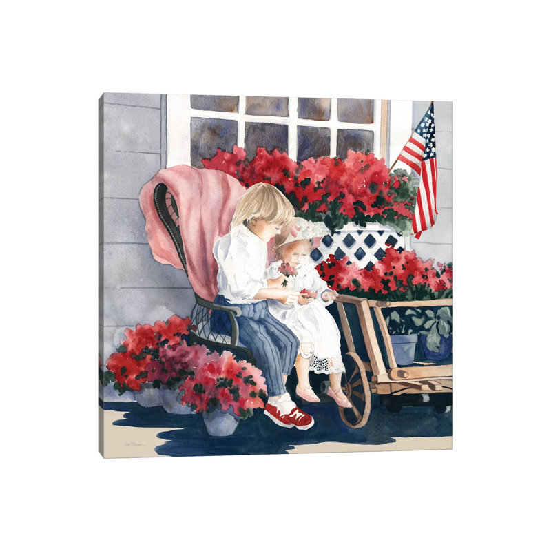 « 4th of July parade » par Carol Robinson, reproduction d’art, H 12 po x l 12 po x P 0,75 po, Toile tendue, Pas de tapis