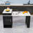 Kitchen Island with Extendable Dining Table, 2 Drawers, Power Outlet and Side Open Shelves-1763078617
