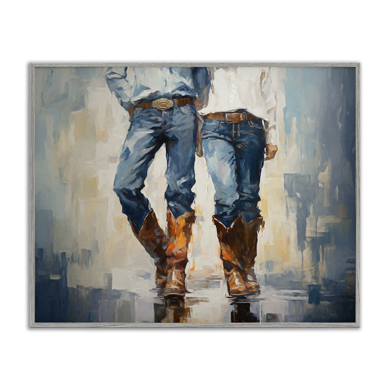 «Cowboy & Cowgirl Couple», estampe numérique encadrée par Ramona Murdock, Estampe numérique Farmhouse, H 16 po x l 20 po