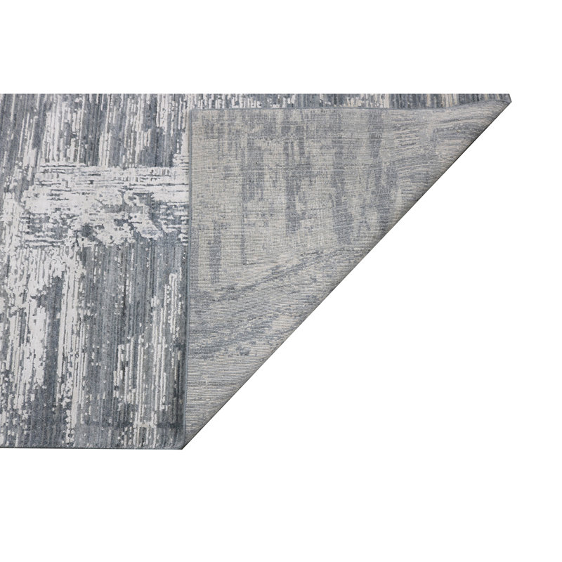 Tapis bleu noué à la main, Rectangle 2 pi x 3 pi