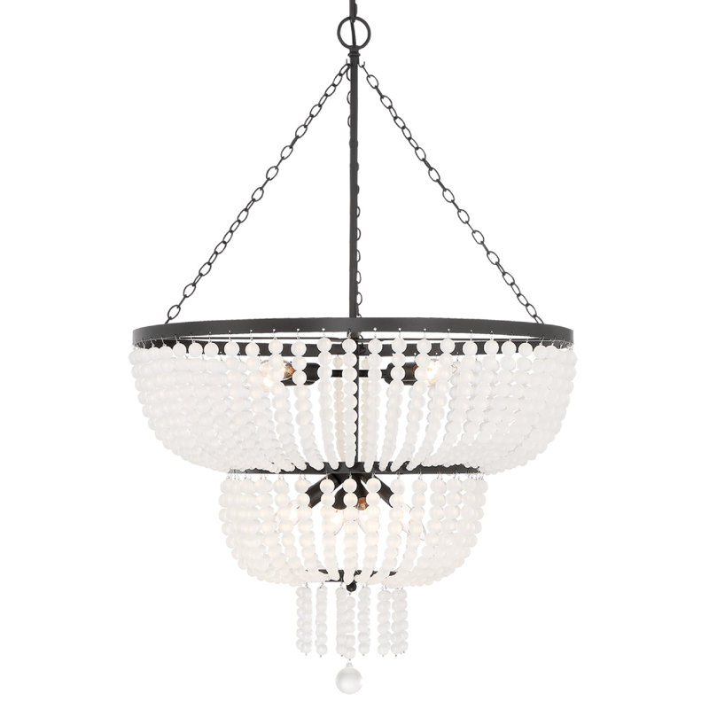Fredrick 8 - Light Dimmable Empire Chandelier, Frosted Beads, 8