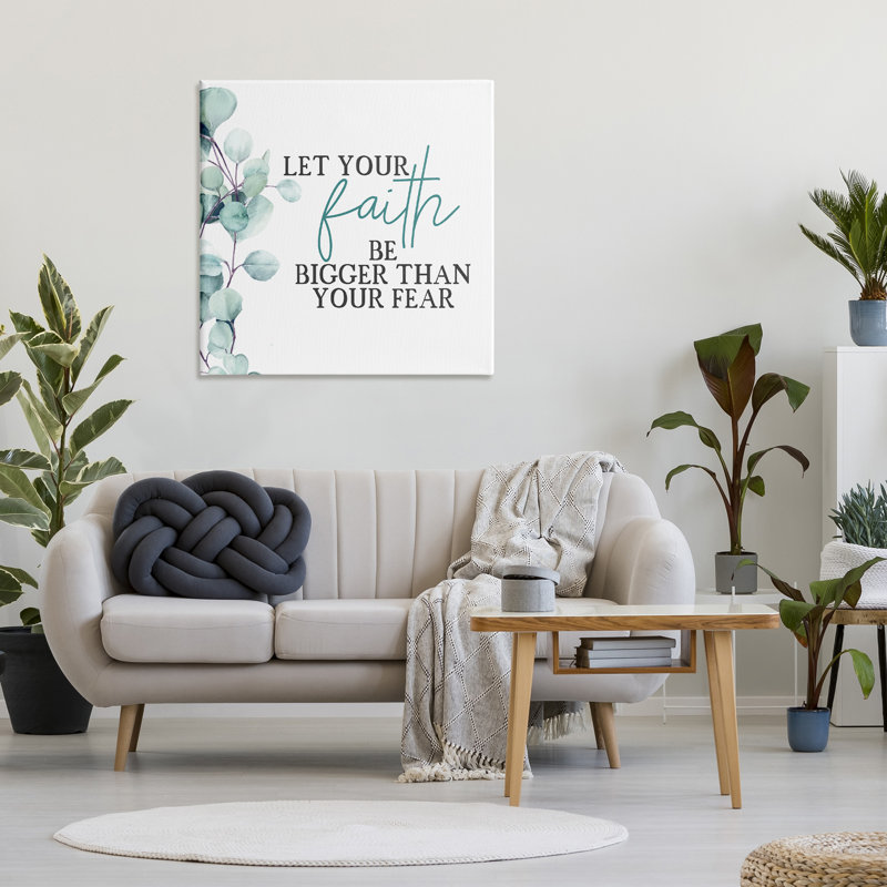 «Faith Bigger Than Fear» par Kim Allen - reproduction d'art textuel, H 36 po x l 36 po