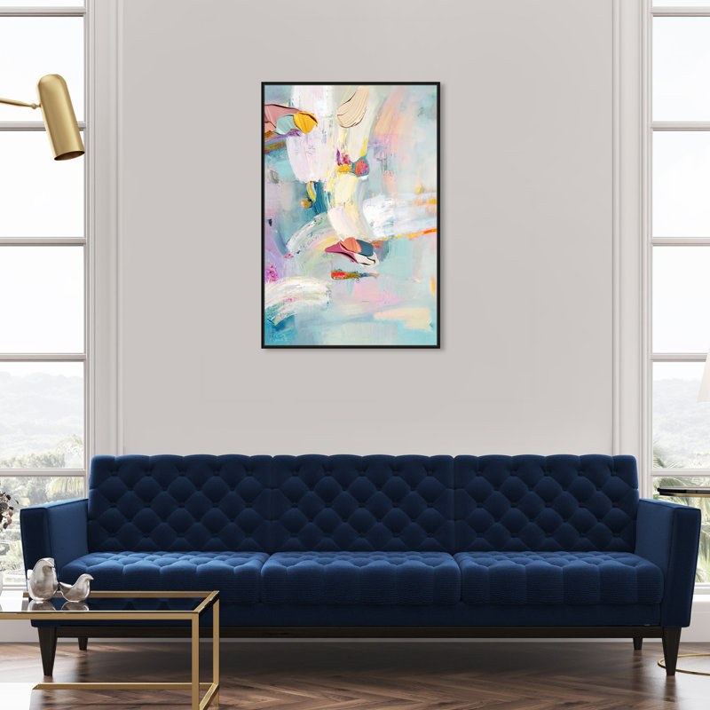 Sunny Chicago - peinture sur toile, Toile encadrée noire, H 36 po x l 24 po