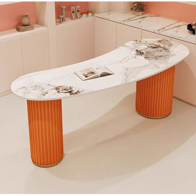 Light Luxury Sintered Stone & Metal Desk