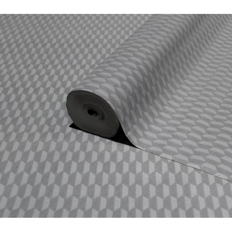 Papier peint texturé hexagonal élégant Honeycomb Grid, Gris
