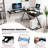 Jazabell L-Shaped Metal Base Computer Desk