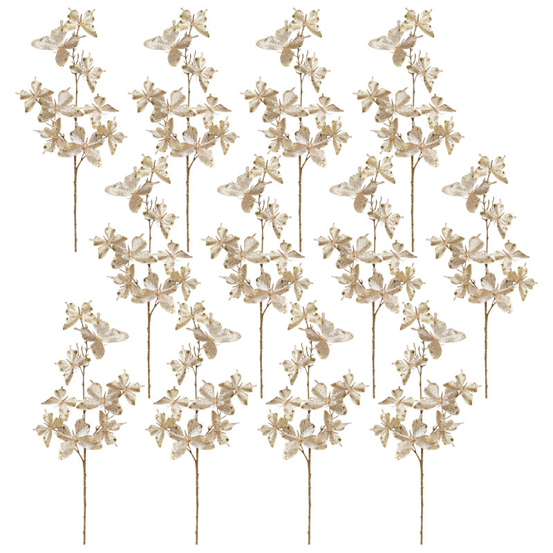 Festive Glitter Leaf Spray, 37 Inches
