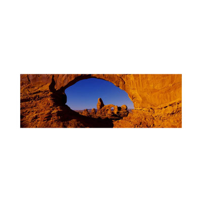 Natural Arch on a Landscape, Arches National Park, Utah, USA 1 Piece Wrapped Canvas Panoramic Wall Art