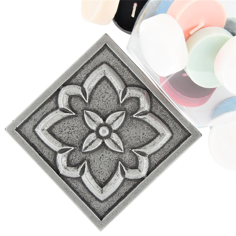 Crown Metal Antique Copper 9.5cm. x 9.5cm. Decorative Tile ( Pack of 4 Tiles ), Nickel