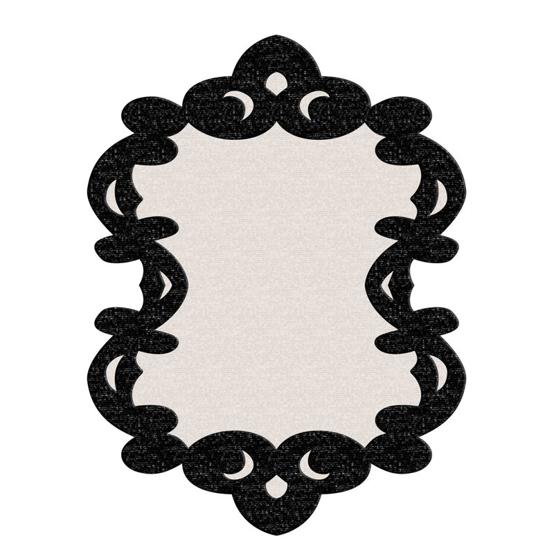 Tapis noir / blanc en polyester tissé à la machine Novath Strathcona, Nouveauté 3 pi 11 po x 5 pi 11 po