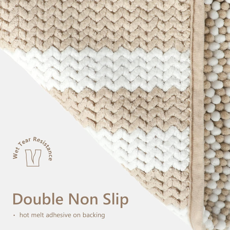 2-piece Bathroom Rug Set Khaki