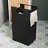 Contemporary Freestanding Bathroom Storage With Front And Removable Laundry Basket, One Door, Drawer, Two Shelves, White Natural, Lacquered Finish, 13 Inches Wide, 33.5 Tall, Deep Minimalist Side