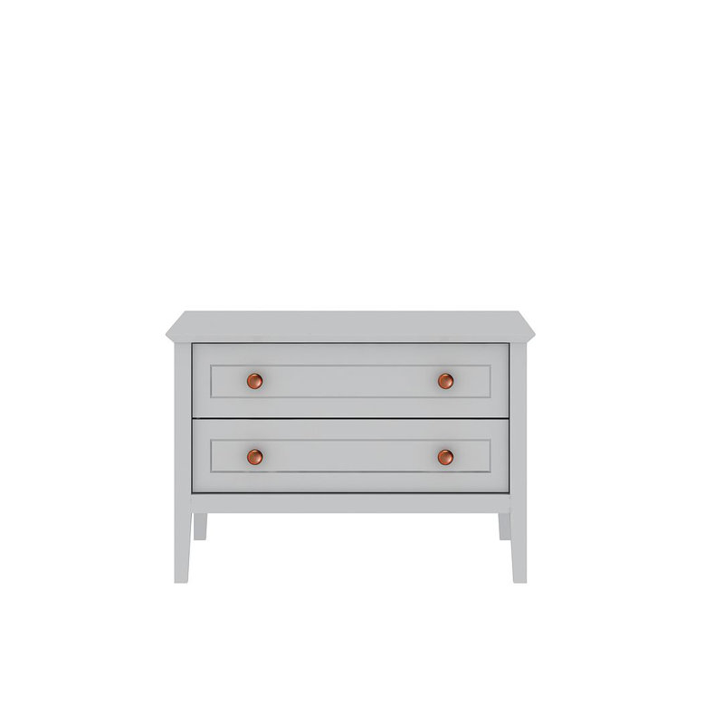 Commode 2 tiroirs Crown, Blanc