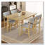 Ensemble de salle à manger 5 pièces - 1 table en bois massif + 4 chaises rembourrées-575094678
