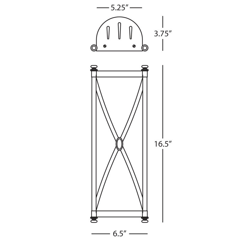 Chase 2 - Light Flush Mounted Sconce, Polished Nickel