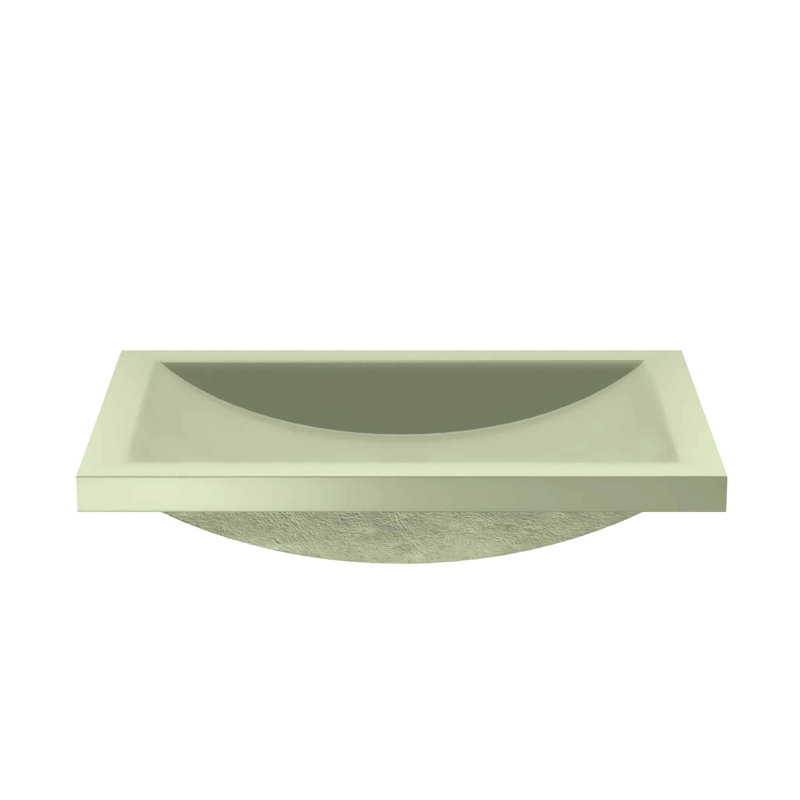 Cabrillo NativeStone Concrete Rectangular Undermount Bathroom Sink, Sage