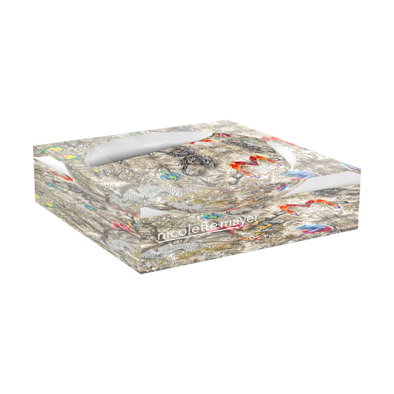 Arcadia Chettah Scene Decorative Tray, 8"W x 8"D x 2"H