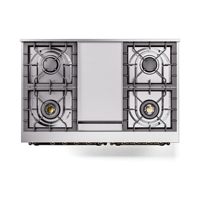 ILVE Nostalgie II Noblesse 40 in Dual Fuel Range, Natural Gas, Midnight Blue/Bronze