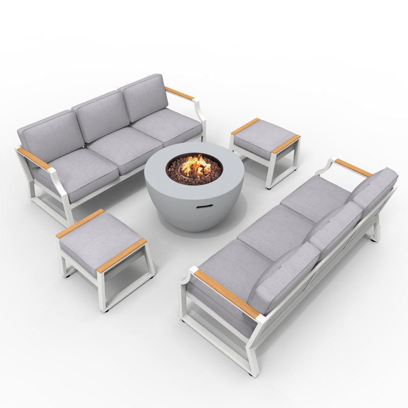 Alysan 8 - Person Patio Conversation Set with Cushions