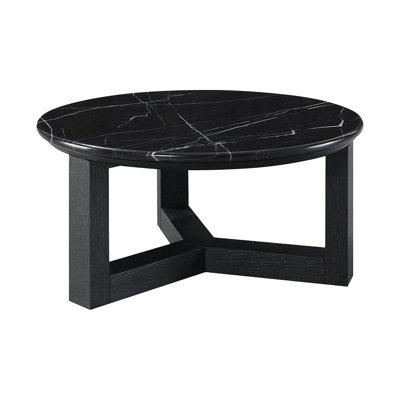 Coffee Table, Natural Marble Top & Black