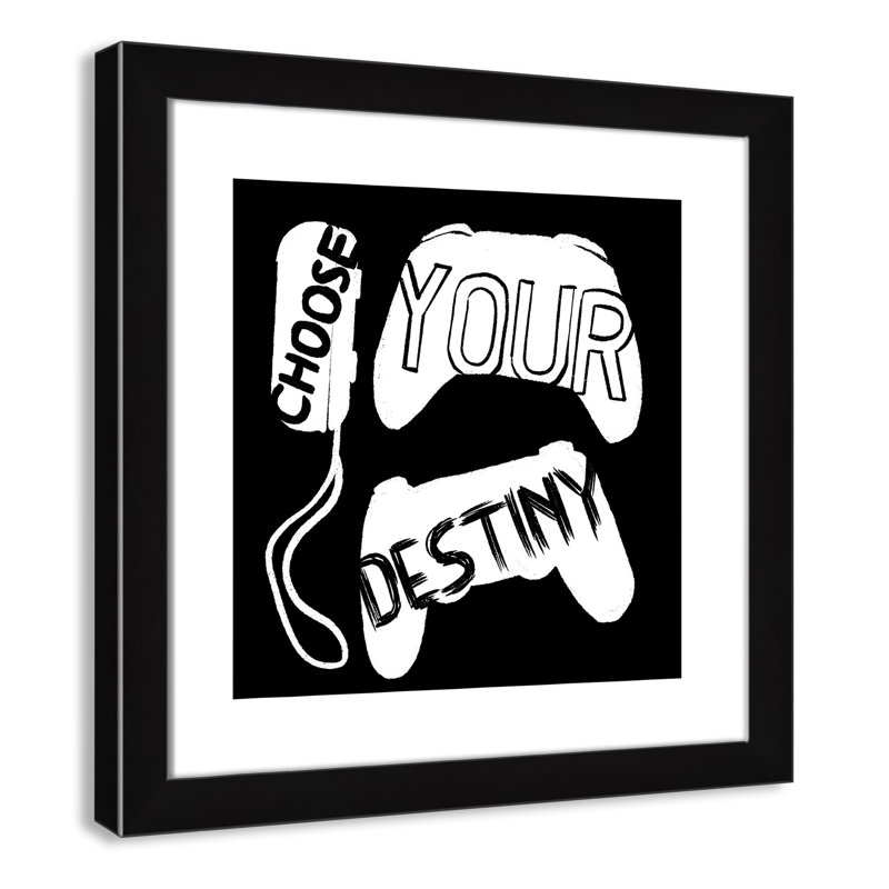 «Choisissez votre destinée», art encadré, H 18 po x l 18 po x P 0,63 po, Cadre noir