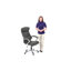  Chaise de bureau pivotante contemporaine LeatherSoft avec accoudoirs et coutures contrastantes-30774286