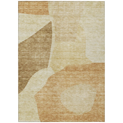 Yaret Washable Abstract Indoor / Outdoor Rug