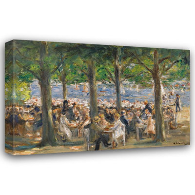 "Jardin de bière près du Havel sous les arbres" par Max Liebermann - Art mural sur toile tendue avec châssis