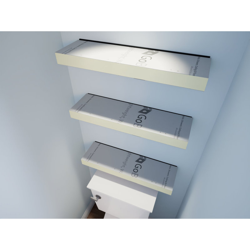 24in. × 8in. × 2in. Ready-to-Tile Free Floating Shelf with GoBoard, 2" H x 24" W x 8" D