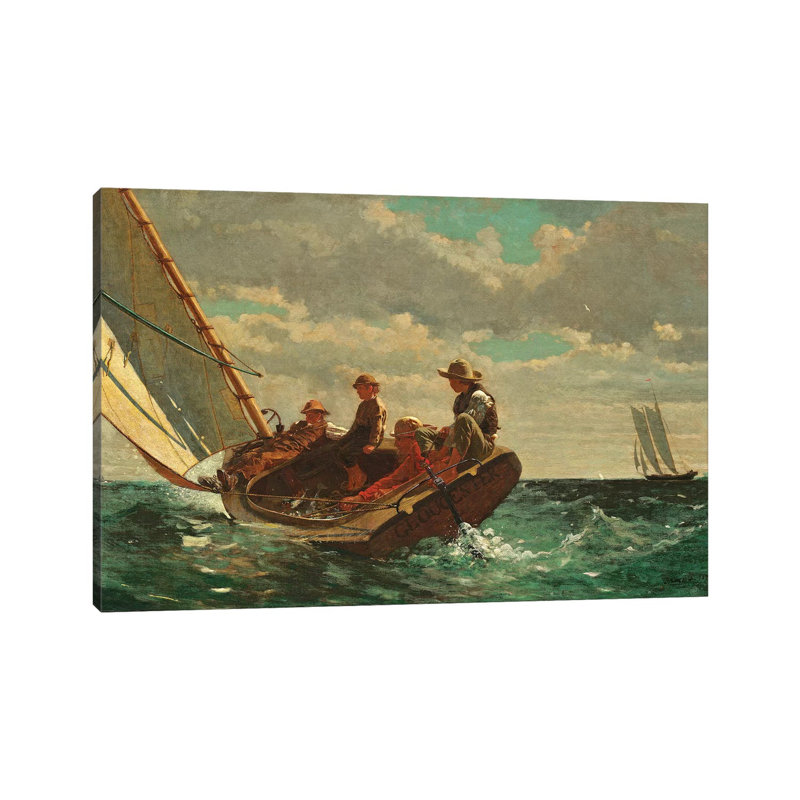 Breezing Up ( A Fair Wind), 1873-76 by Winslow Homer - Wrapped Canvas Painting, 20.32cm H x 30.48cm W x 1.91cm D
