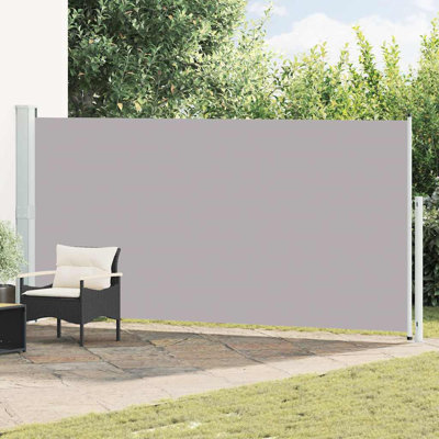 Cream and Grey Side Awning Outdoor Patio Privacy Screen Wind Protection Panel by Latitude Run