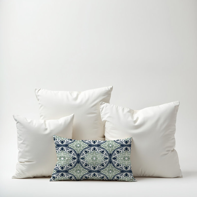 Amsden Outdoor Reversible Throw Pillow, Sage, Geometric